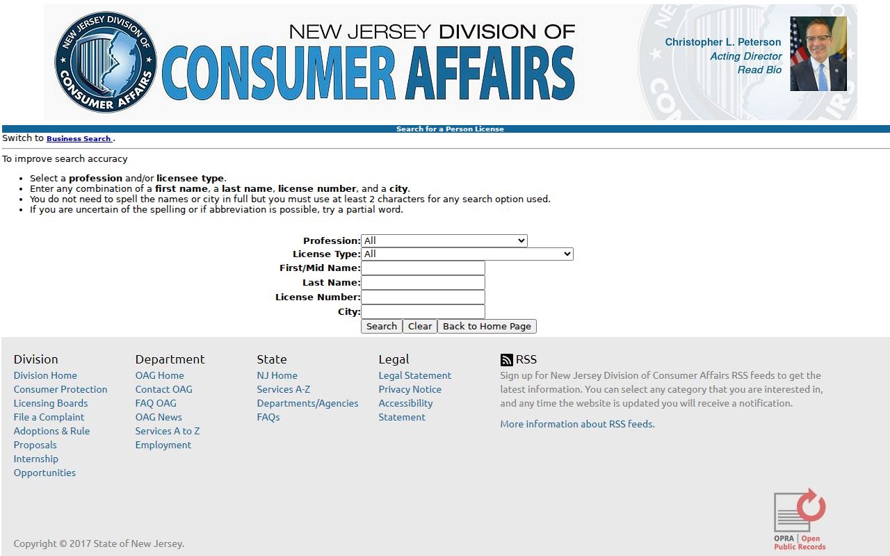 Montgomery Township residents directory New Jersey license verification