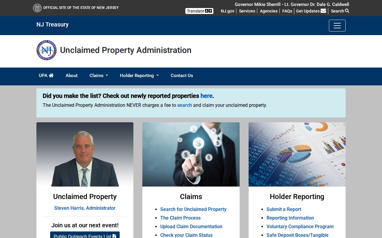 Montgomery Township residents directory New Jersey unclaimed property search