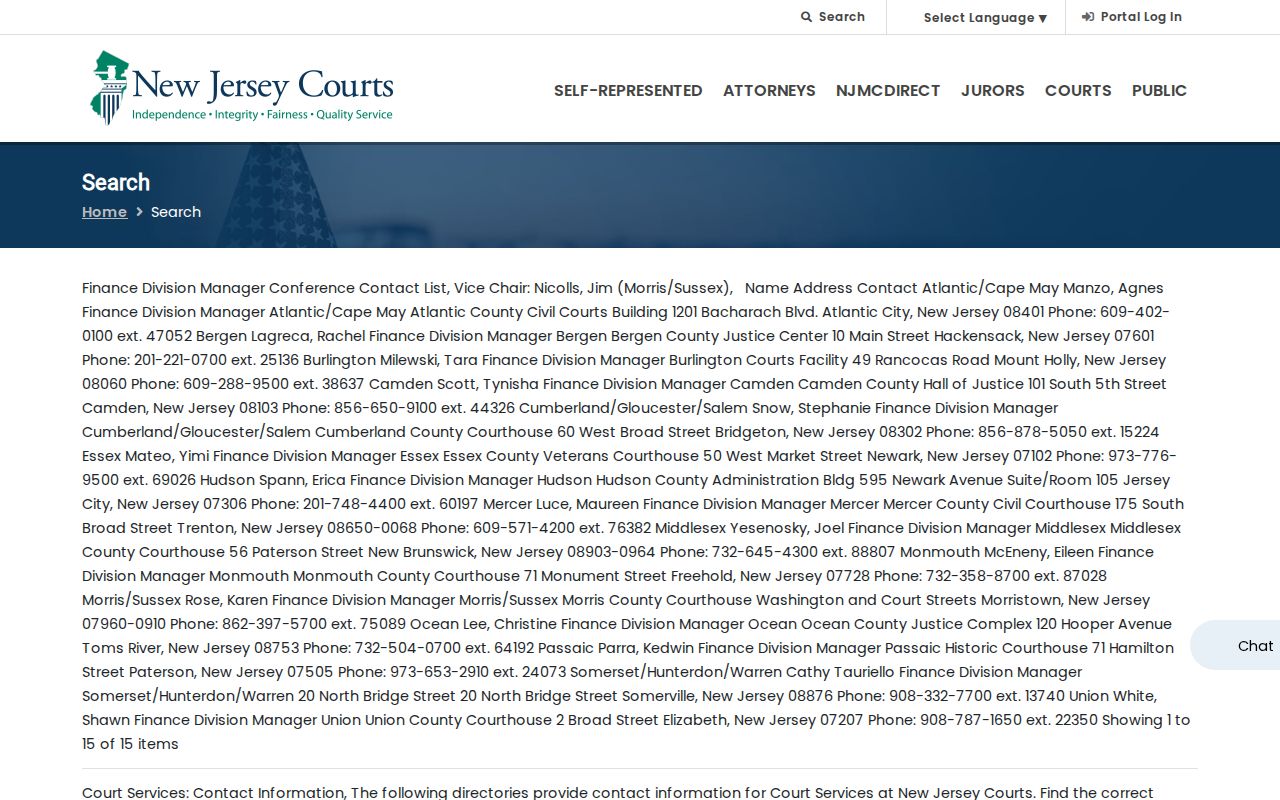 Montgomery Township resident lookup through the New Jersey Courts search page